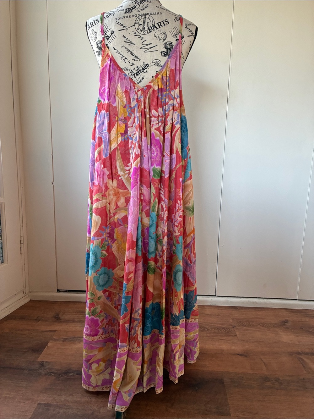 NWT Spell Painters Garden Strappy Maxi Dress in Crimson size Large - Picture 12 of 16